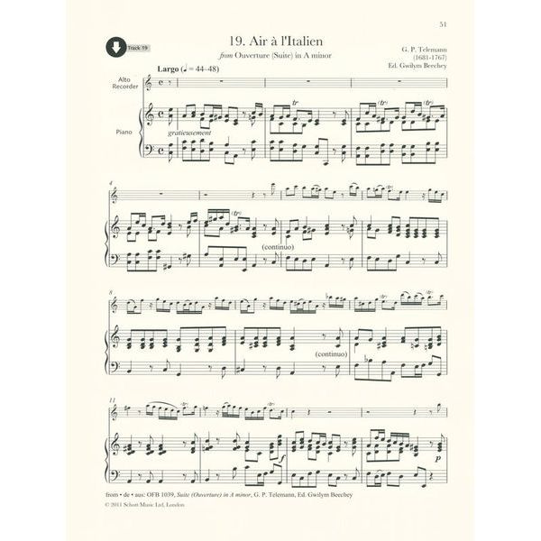 Schott Baroque Recorder Anthology 4