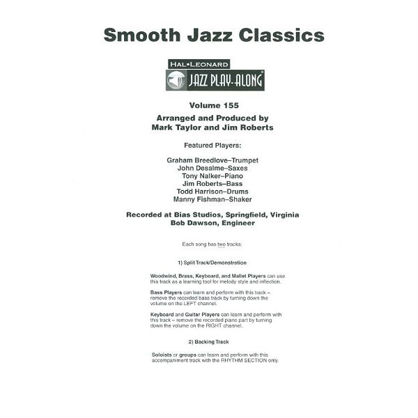 Hal Leonard Jazz Play-Along Smooth Jazz