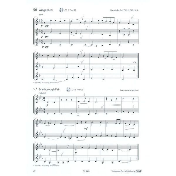 Hage Musikverlag Trompeten Fuchs Spielbuch