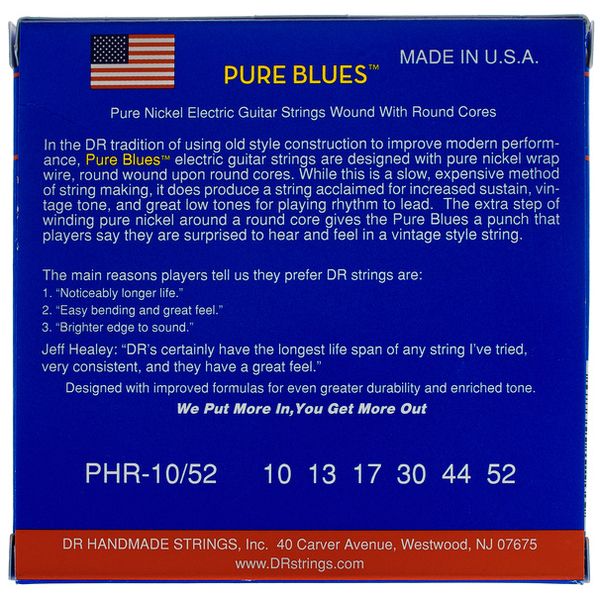 DR Strings Pure Blues PHR-10/52