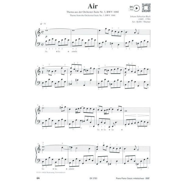 Hage Musikverlag Piano Classic Intermediate