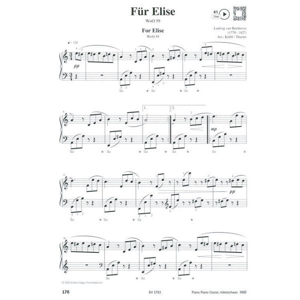 Hage Musikverlag Piano Classic Intermediate