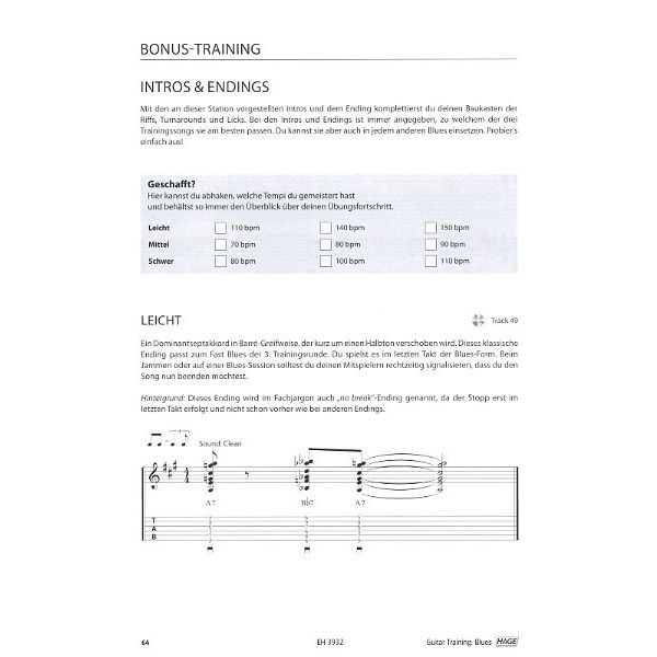 Hage Musikverlag Guitar Training Blues