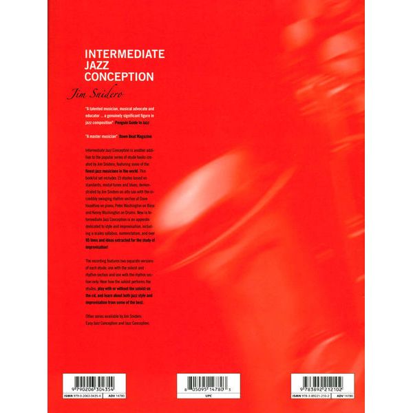 Jim Snidero - Jazz Conception - Partition saxophone alto et baryton