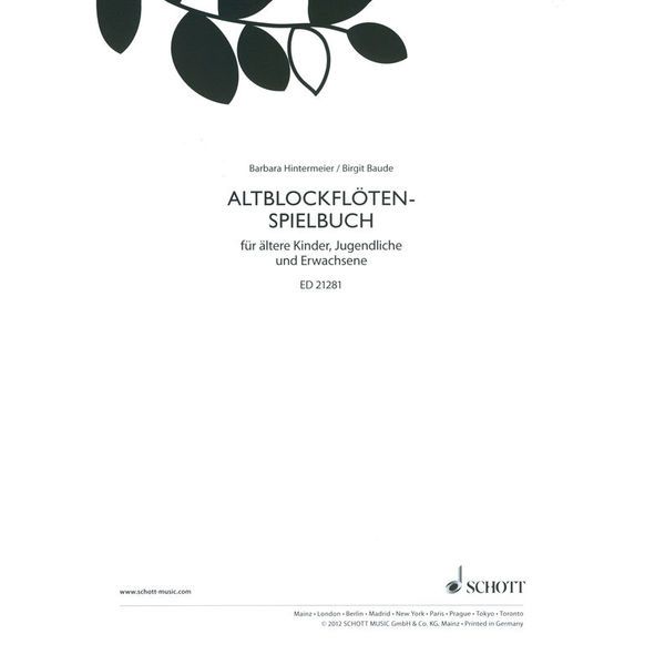 Schott Altblockflöten-Spielbuch