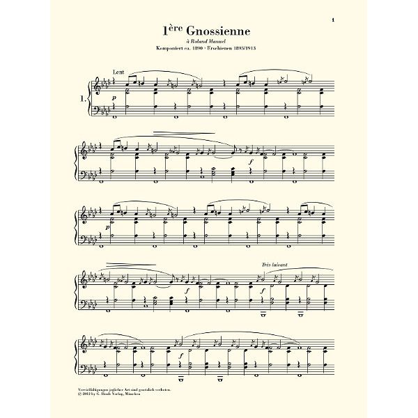 Henle Verlag Satie Gnossiennes