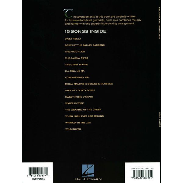 Hal Leonard Fingerpicking Irish Songs Thomann Danmark