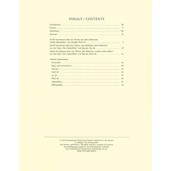 Bärenreiter Beethoven Variationen Cello