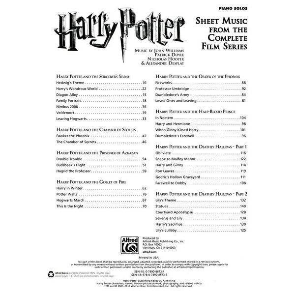 Alfred Music Publishing Harry Potter Complete Piano So