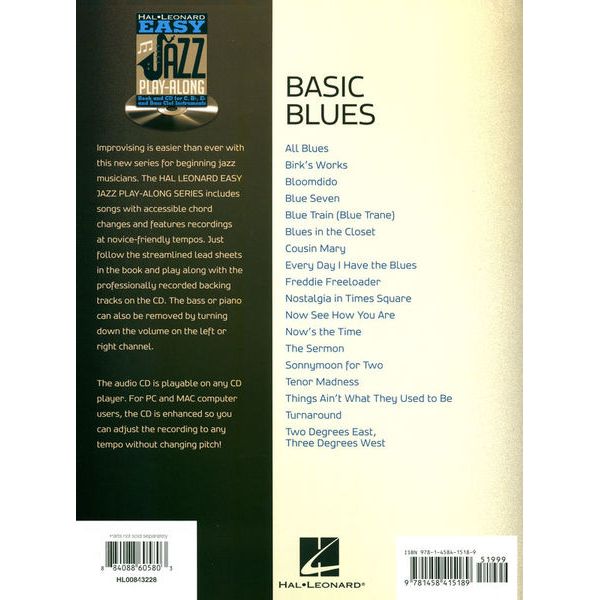 Hal Leonard Easy Basic Blues Play Along