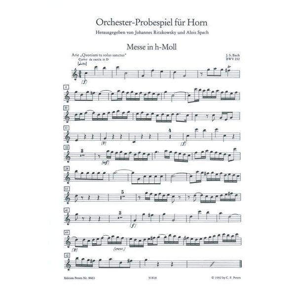 Edition Peters Orchester Probe Horn
