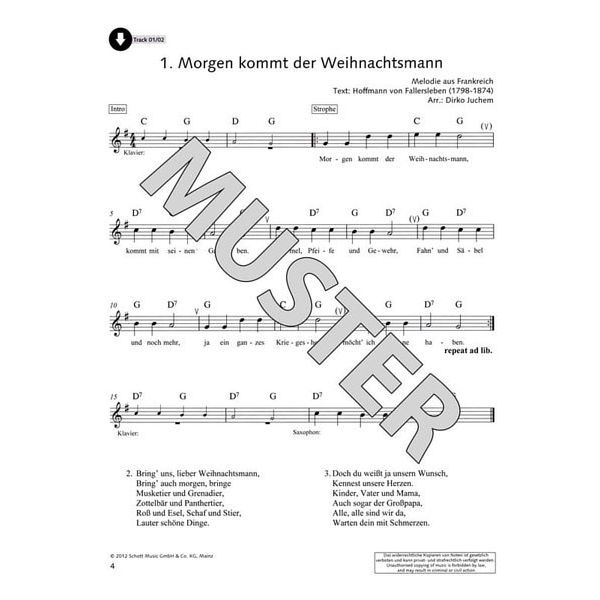 Schott Hobby Weihnachtsmelodien A-Sax