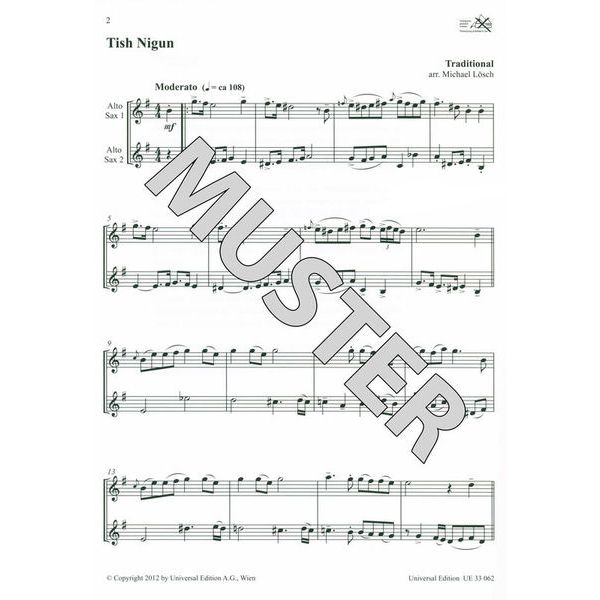 Universal Edition Klezmer Saxophone Duets