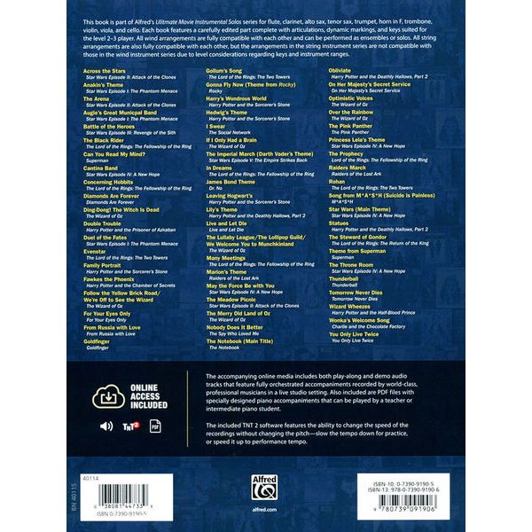 Alfred Music Publishing Ultimate Movie Solos T-Sax