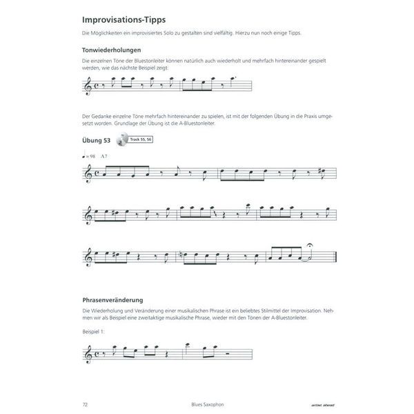 Artist Ahead Musikverlag Die Schule für Blues-Saxophon