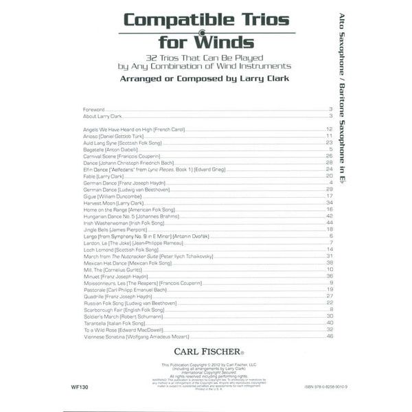 Carl Fischer Compatible Trios Altsax
