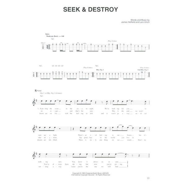 Cherry Lane Music Company Best Of Metallica For Ukulele