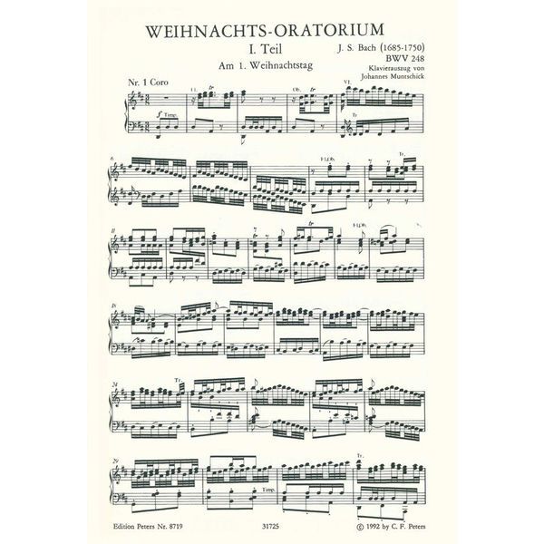 Edition Peters Bach Weihnachts-Oratorium