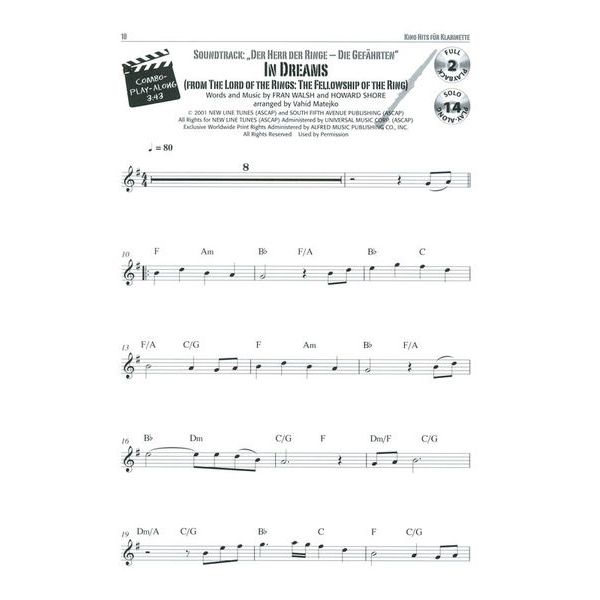 Alfred Music Publishing Kino Hits Clarinet