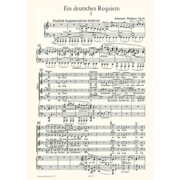 Edition Peters Brahms Ein deutsches Requiem