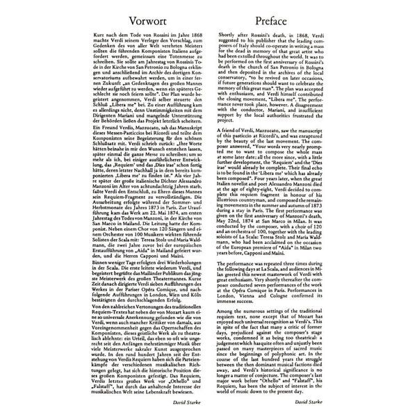Giuseppe Verdi, Requiem, Vocal Score, Edition Peters 4251, text in Latin