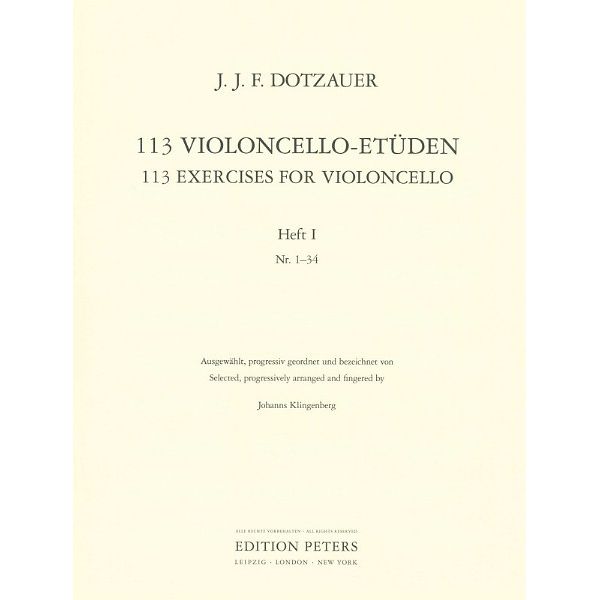 Edition Peters Dotzauer 113 Cello-Etüden 1