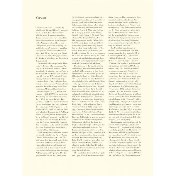 Henle Verlag Saint-Saëns Romances Horn
