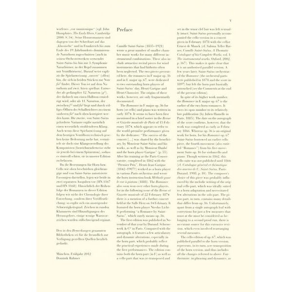 Henle Verlag Saint-Saëns Romances Horn
