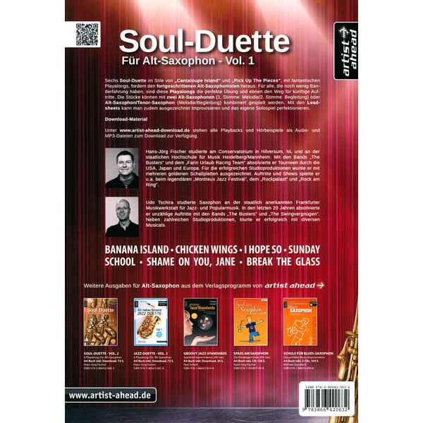 Artist Ahead Musikverlag Soul Duette für Altsaxophone