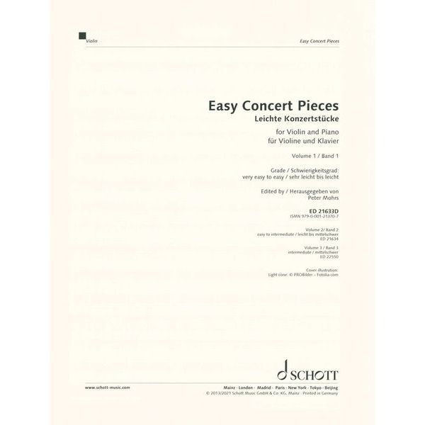 Schott Easy Concert Pieces Violin 1