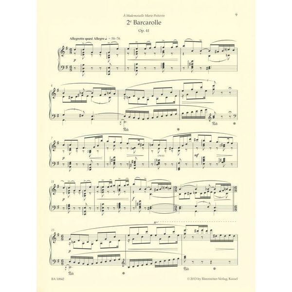 Bärenreiter Fauré Barcarolles
