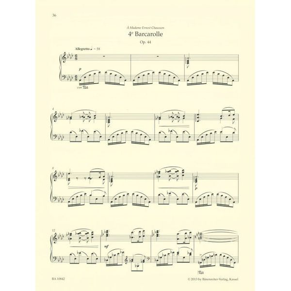 Bärenreiter Fauré Barcarolles