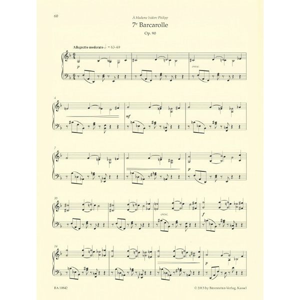 Bärenreiter Fauré Barcarolles