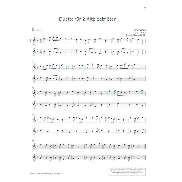 Schott Altblockflöten-Duettbuch