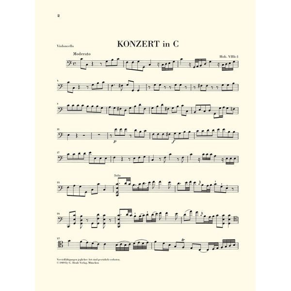 Henle Verlag Haydn Violoncello Concerto C