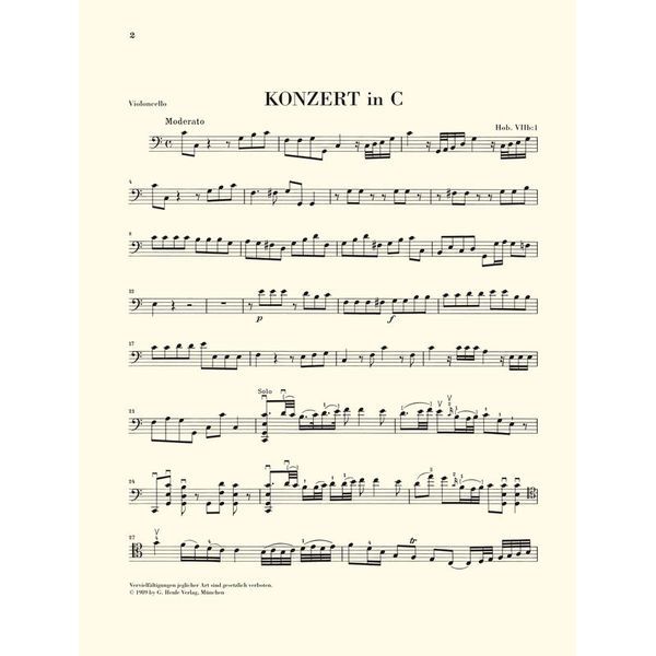 Henle Verlag Haydn Violoncello Concerto C