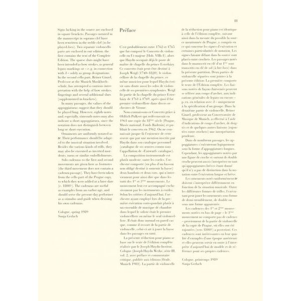 Henle Verlag Haydn Violoncello Concerto C