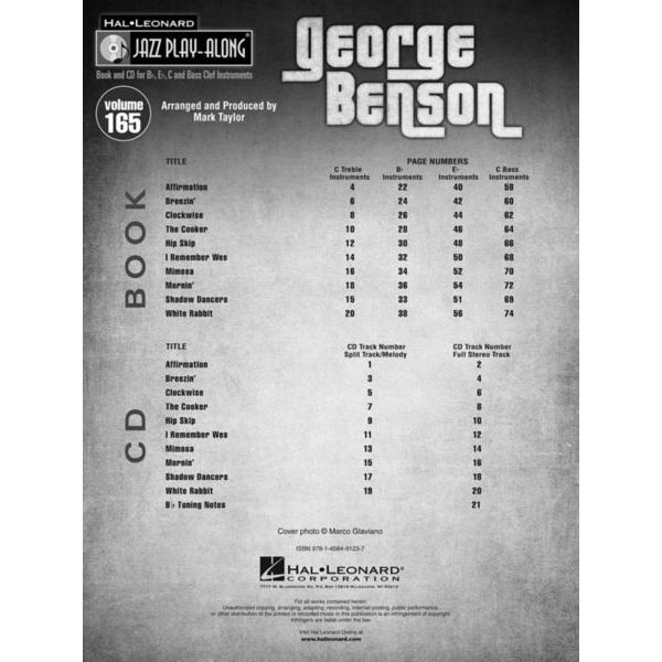 Hal Leonard Jazz Play-Along George Benson