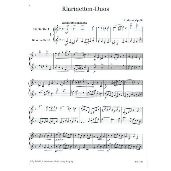 Friedrich Hofmeister Verlag Richter Clarinet Duos 2