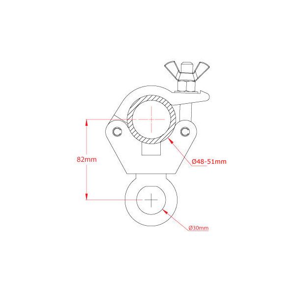 Doughty T57206 Clamp with Ring Black