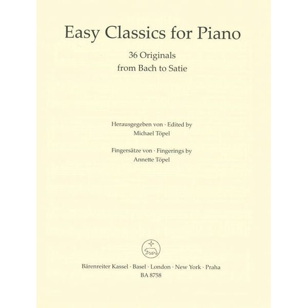 Bärenreiter Easy Classics for Piano