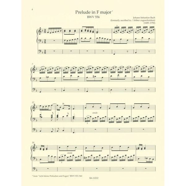 Bärenreiter An Easy Bach Organ Album