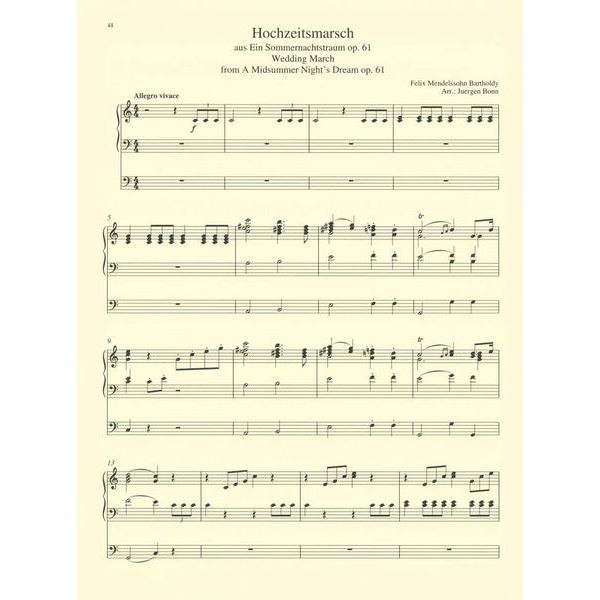 Bärenreiter Orgelmusik zu Trauungen