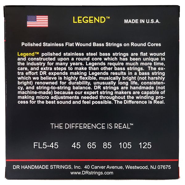 DR Strings Legend Flatwound FL5-45
