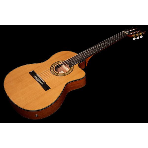 Ibanez GA5TCE 6 String RH Thinline Classical Acoustic Electric Nylon String  Guitar-Amber Finish ga-5-tce