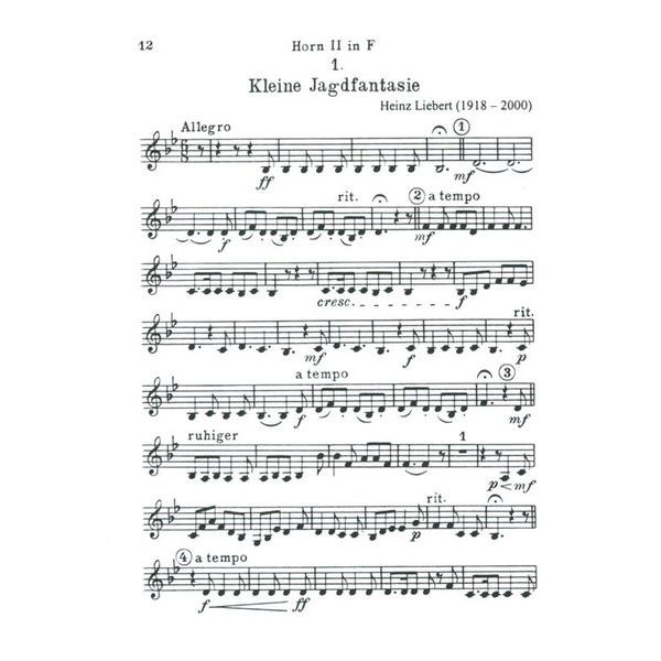Friedrich Hofmeister Verlag Waldhornquartette 1