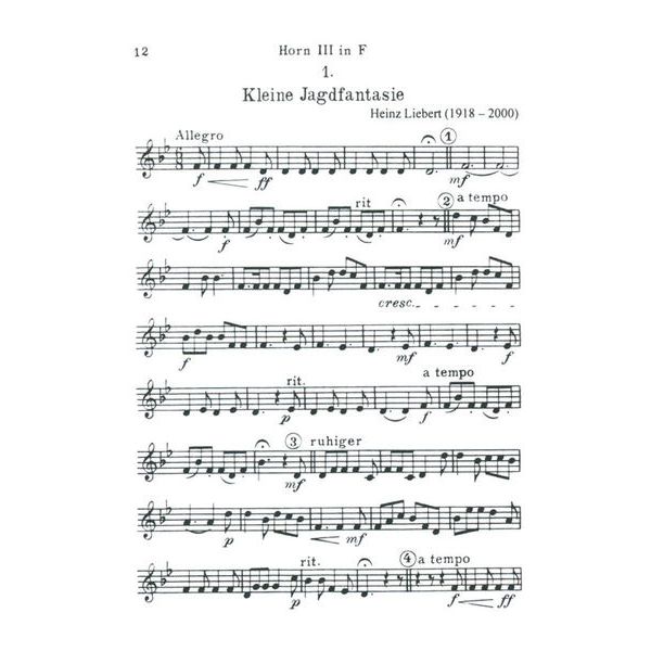 Friedrich Hofmeister Verlag Waldhornquartette 1