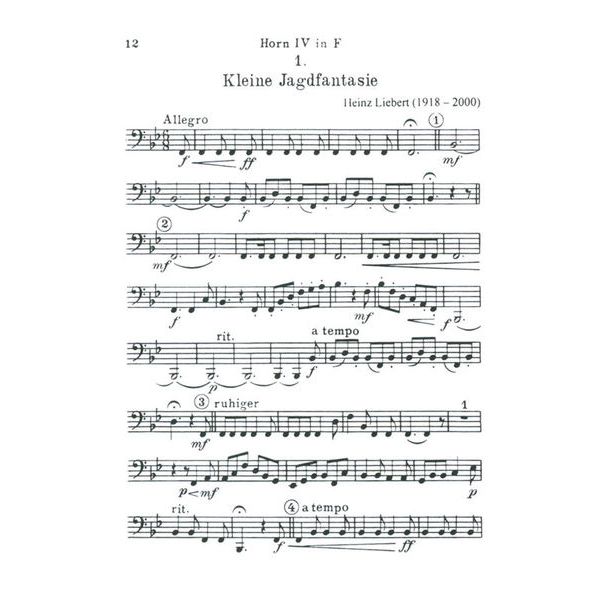 Friedrich Hofmeister Verlag Waldhornquartette 1
