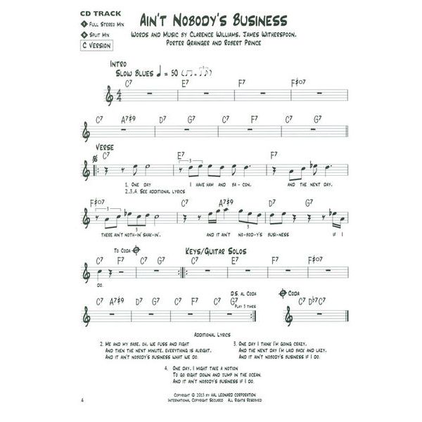 Hal Leonard Blues Play-Along Standards