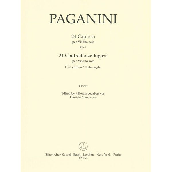 Bärenreiter Paganini 24 Capricci Violin